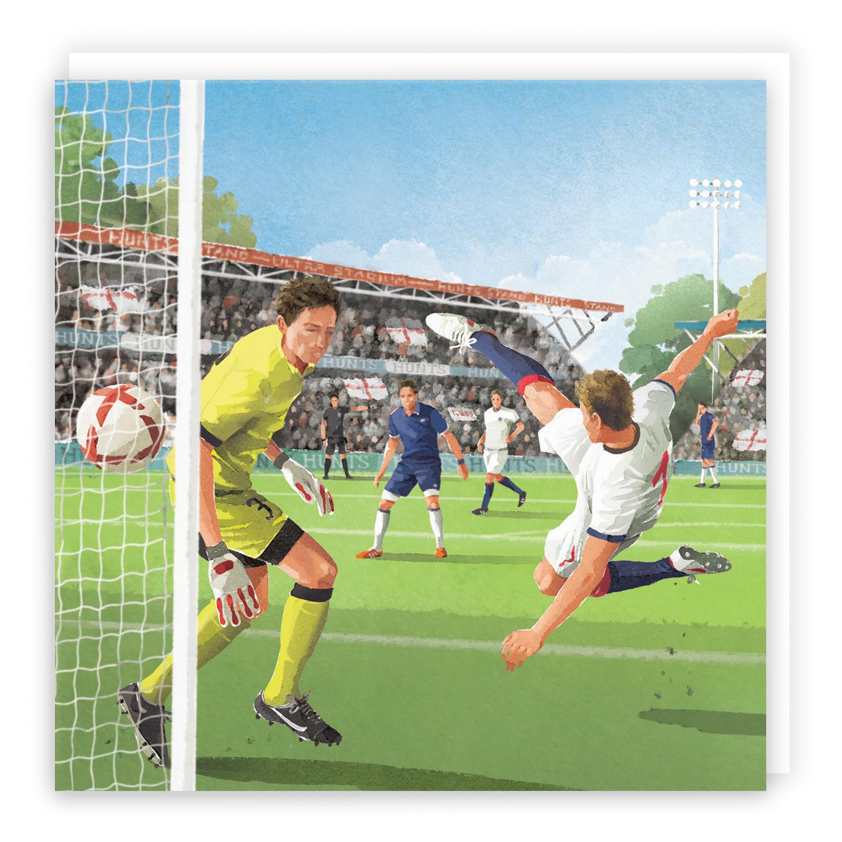 Hunts England - Football Fun Blank Card For Him - Milo's Gallery - Footy Any Occasion Card - Blank Any Occasion Card - All Occasions Card For Footie Fans - For Boys, Men