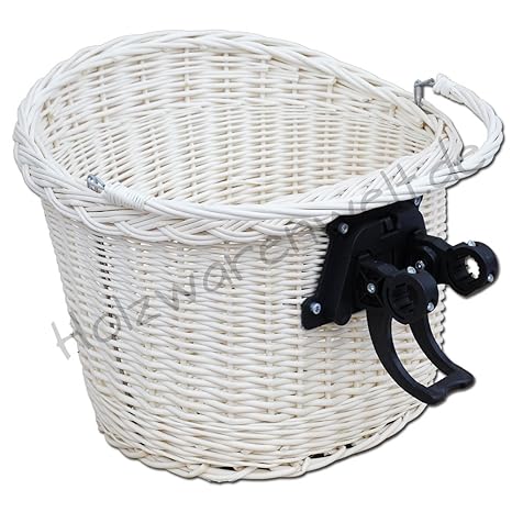 ForYourProtection Fahrradkorb mit Klickhalterung Weide Einkaufskorb Lenker Lenkerkorb Weidenkorb