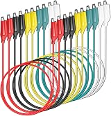 Cleqee 10PCS Alligator Clips Test Leads 18 AWG 2.5mm Wire 5 Colors