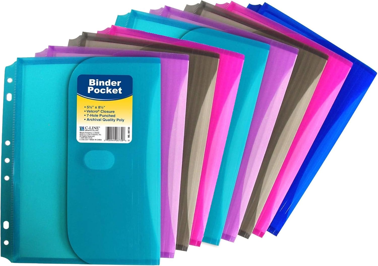 CLine Super Heavyweight Poly Mini Size Binder Pocket, 5.5 x 8.5 inches