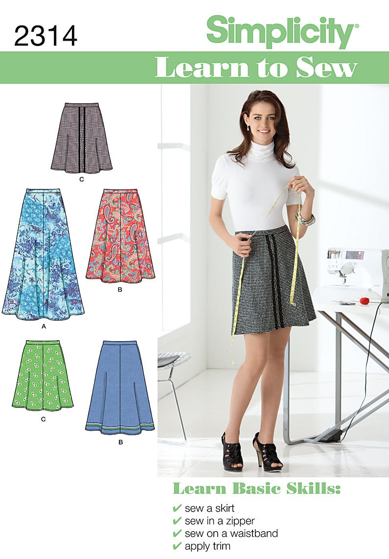 Simplicity A 6-8-10-12-14-16-18 Sewing Pattern 2314 Misses Skirt