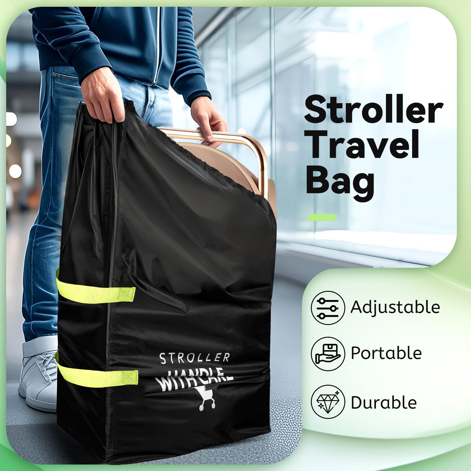 Guiseapue Stroller Bag for Airplane: Christmas White Elephant Gifts for Adults, Stroller Cover for Airplane Travel, 46