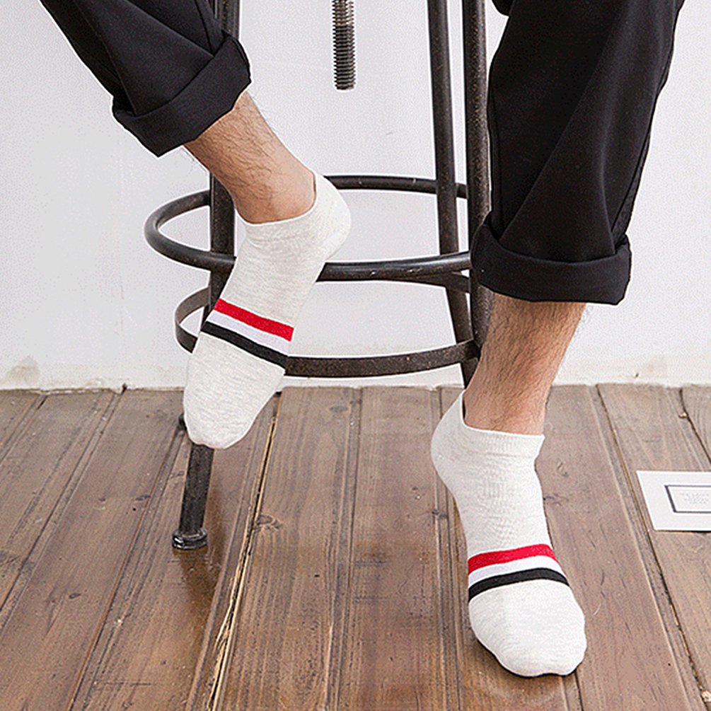 ENJOYNIGHT Men's 5 Pack No Show Socks Ankle Socks (Colorful socks (men's shoe 6-10))