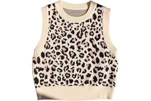 Floerns Girls Heart Print Sleeveless Sweater Vest V Neck Knitwear Tank Top