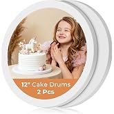 Kootek Cake Drums Boards 12 Inch, 2 Pack Sturdy 1/2" Round Cake Base | Sturdy Corrugated Cardboard Base, White Base para Pastel, Disposable, Grease-resistant, Cake Drum for Multi-tiered Cake