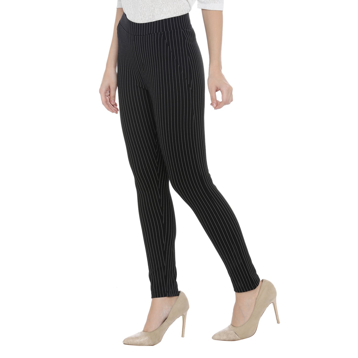 annabelle by pantaloons womens striped tregging