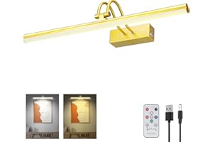 Picture Light, Picture Lights for Wall Cordless,16inch Picture Lights with Timer and Dimmable, 5000mAh Battery Wall Lights fo