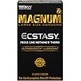 TROJAN Magnum Ecstasy Large Size Condoms, Black, 10 Count