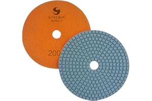 Stadea PPW122D Diamond Polishing Pads 4" For Concrete Terrazzo Marble Stone Granite Countertop Floor Wet Polishing, Grit 200 - Pack of 2