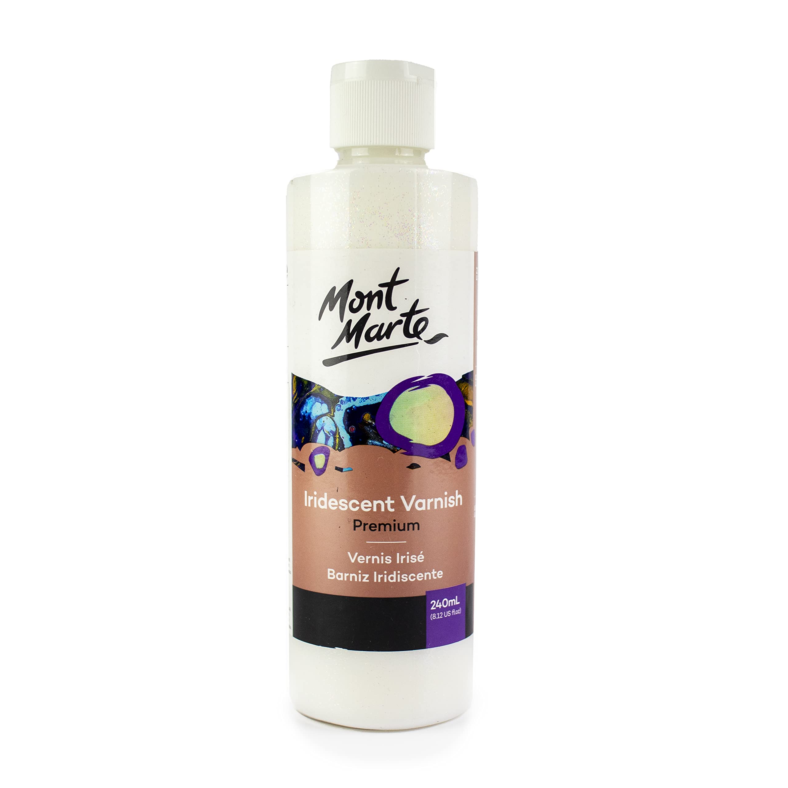Mont Marte Premium Iridescent Varnish 8.1oz (240ml), Perfect for Acrylic Painting and Fluid Art