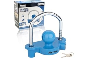 RETRUE Universal Coupler Lock Trailer Locks Ball Hitch Trailer Hitch Lock Adjustable Security Heavy-Duty Steel Fits 1-7/8 Inc