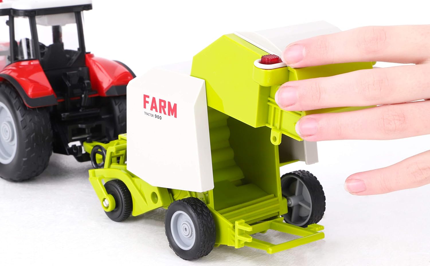 Toyland® 37cm Red Tractor & Trailer With Lights & Sound - Kids Farm Toys (Tractor & Baler), Approximately 37cm - Image 5