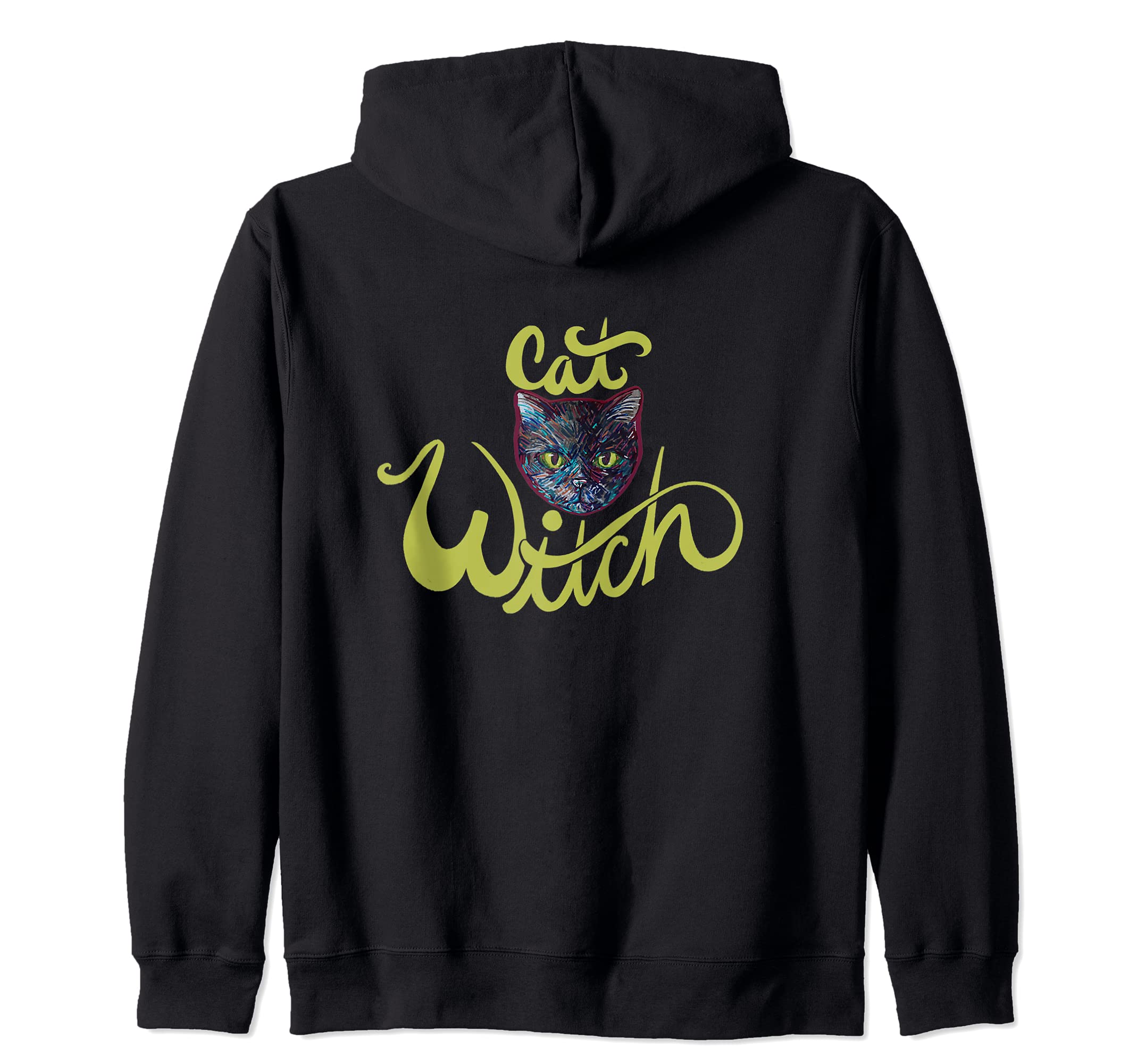 Cat Witch Artwork Cats Zip Hoodie