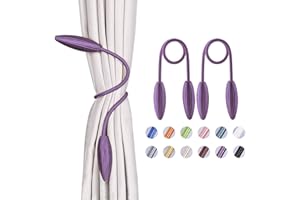NICEEC 2 Pack DIY Curtain Tiebacks Clips Crystal Decorative Creative Twist Drape Tie Backs European Style Random Modelling Curtain Holdbacks for Home Kitchen Office Window Drapery (Purple)