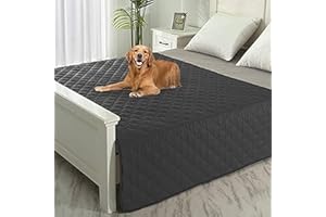 SPXTEX Waterproof Dog Bed Covers, 82"x102" Dark Grey, Machine Washable, Anti-Slip, Soft, Comfortable, Durable Pet Blanket with Sherpa Lining