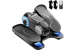 Yagud Under Desk Elliptical Machine, Elliptical Leg Exerciser as Seen on TV for Senior with Remote Control, Portable Quiet Electric Seated Pedal and 12 Adjustable Speed, Black