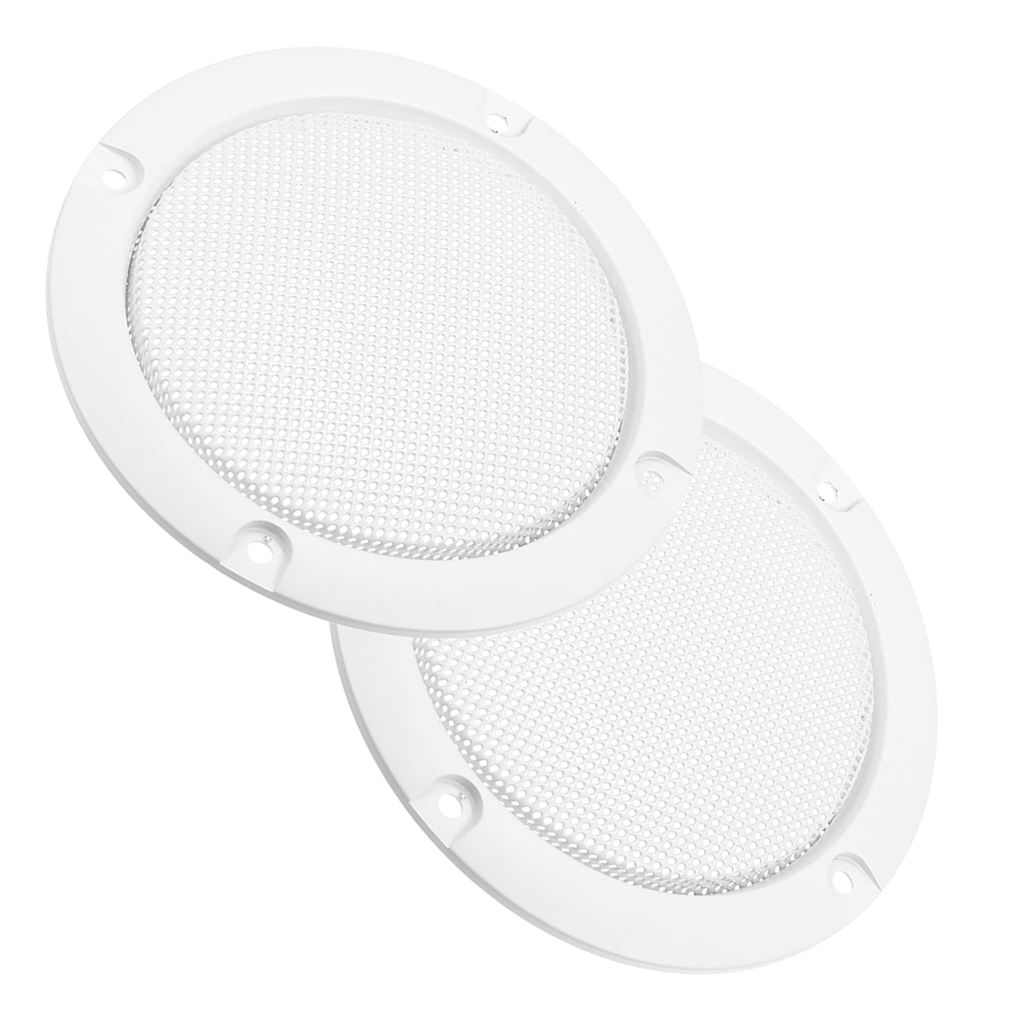 Unifizz 2Pcs 3 Car Metal Speaker Cover Mesh Subwoofer Grill Horn Guard with 8 Screws White for Auto Car