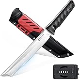 Dragon Creek Fixed Blade Knife - Outdoor Tactical Survival Knife with Sheath High-Carbon Steel Blade Full Tang Handle for Camping Hiking Christmas Thanksgiving Gift Men Red