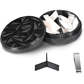 Nicotine Pouch Container with Divider and Twist Lid (Light Refracting) | Compatible with ZYN/NZE/Alpha, Pill Box, Lightweight, Waterproof, Comes with Sun Visor Clip, For Car Visor, Belt