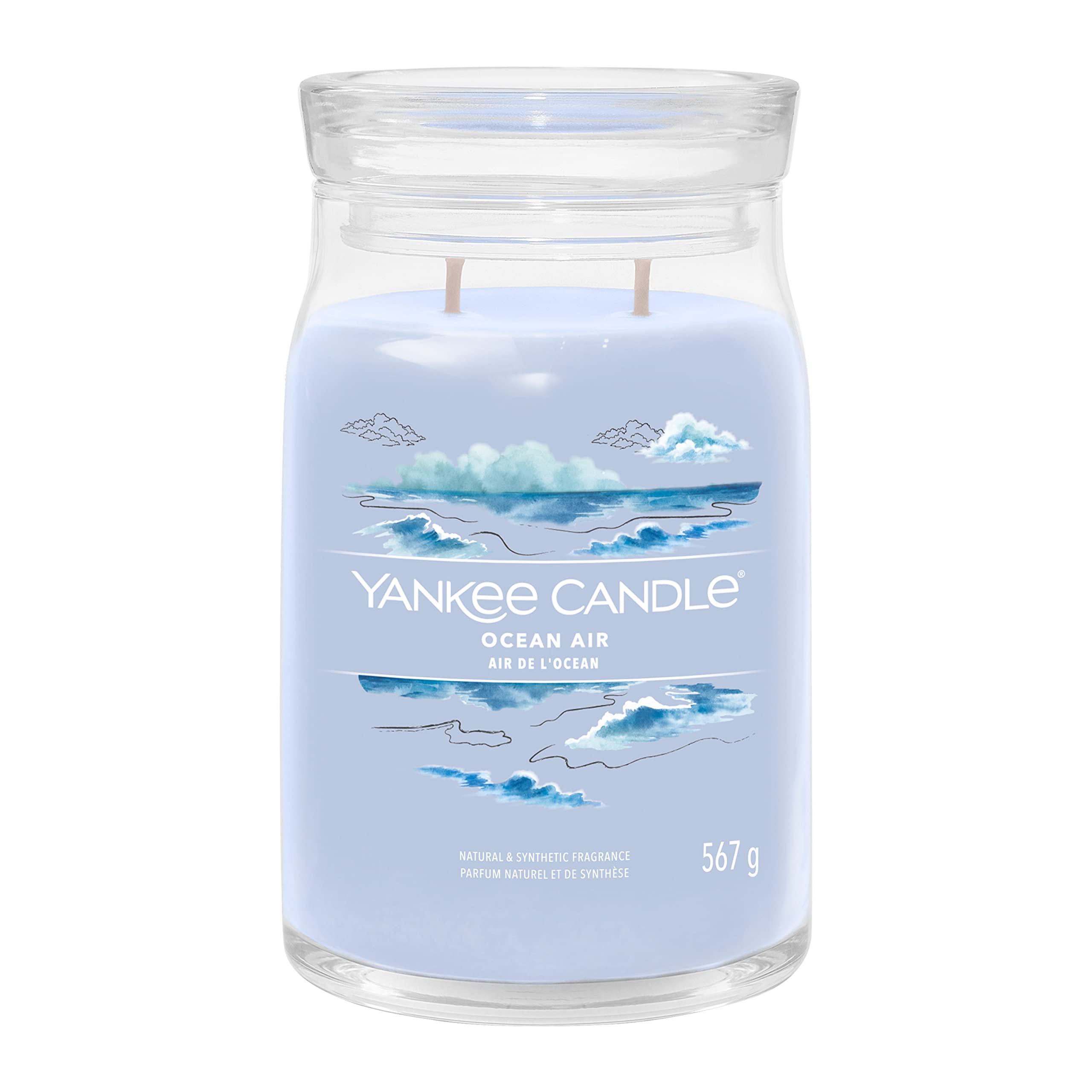 Yankee Candle Signature Scented Candle | Ocean Air Large Jar Candle with Double Wicks | Soy Wax Blend Long Burning Candle | Perfect Gifts for Women