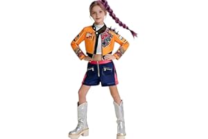 Shiny Unicorn Halloween Costume Kids,Girls Cosplay Outfit,Black Top T-Shirt Shorts (4-12Years
