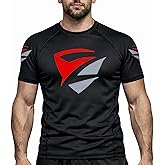 Zed Honra - Men's Model 1" Rash Guard - Compression Shirt for Jujitsu, BJJ, No Gi, MMA Training | Short Sleeve