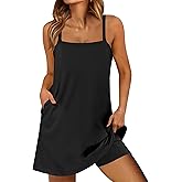 ANRABESS Women Summer Dress 2026 Beach Vacation Outfits Tennis Athletic Workout Romper Dress Built in Shorts Travel Clothes