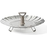 Martha Stewart Richburn 10.6-Inch Telescopic Folding Steamer Insert with Nylon Handle – Mirror Finish, Durable Stainless Stee