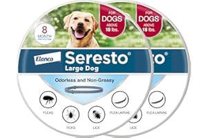 Seresto Large Dog Vet-Recommended Flea & Tick Treatment & Prevention Collar for Dogs Over 18 lbs. | 2-Pack