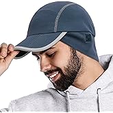 GADIEMKENSD Fleece Ball Cap with Drop Down Ear Warmer, Foldable Brim, Reflective Winter Run Hat Unisex