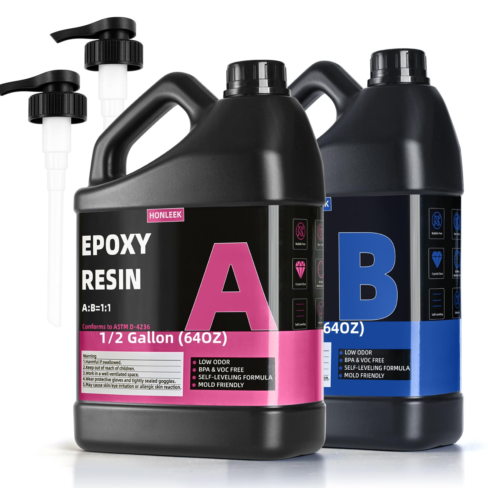 Photo 1 of 1 Gallon Crystal Clear Epoxy Resin Kit - Not-Yellowing No-Bubble, Self Leveling Easy Pour - 1:1 Ratio High Gloss Casting & Coating Resin for Art Crafts, Jewelry Making, Wood & Molds