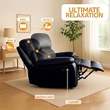 Bravich Black Bonded Leather 3 Seater Reclining Sofa Couch Armrest Footrest view 8
