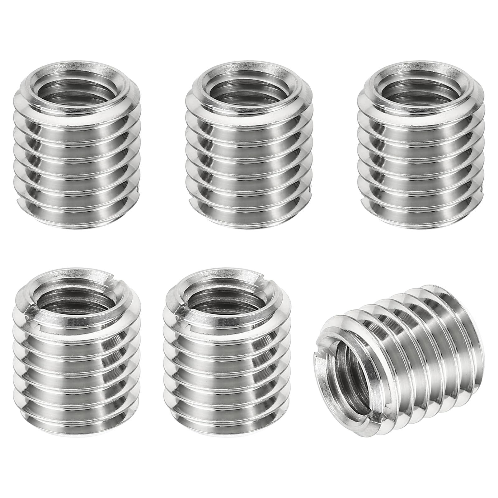 PATIKIL Thread Adapters Sleeve Reducing Nut, 6 Pcs M14*2 Male to M10*1.5 Female Repairing Insert Nut Screw Reducer Conversion Stainless Steel Fastener 15mm — image 1