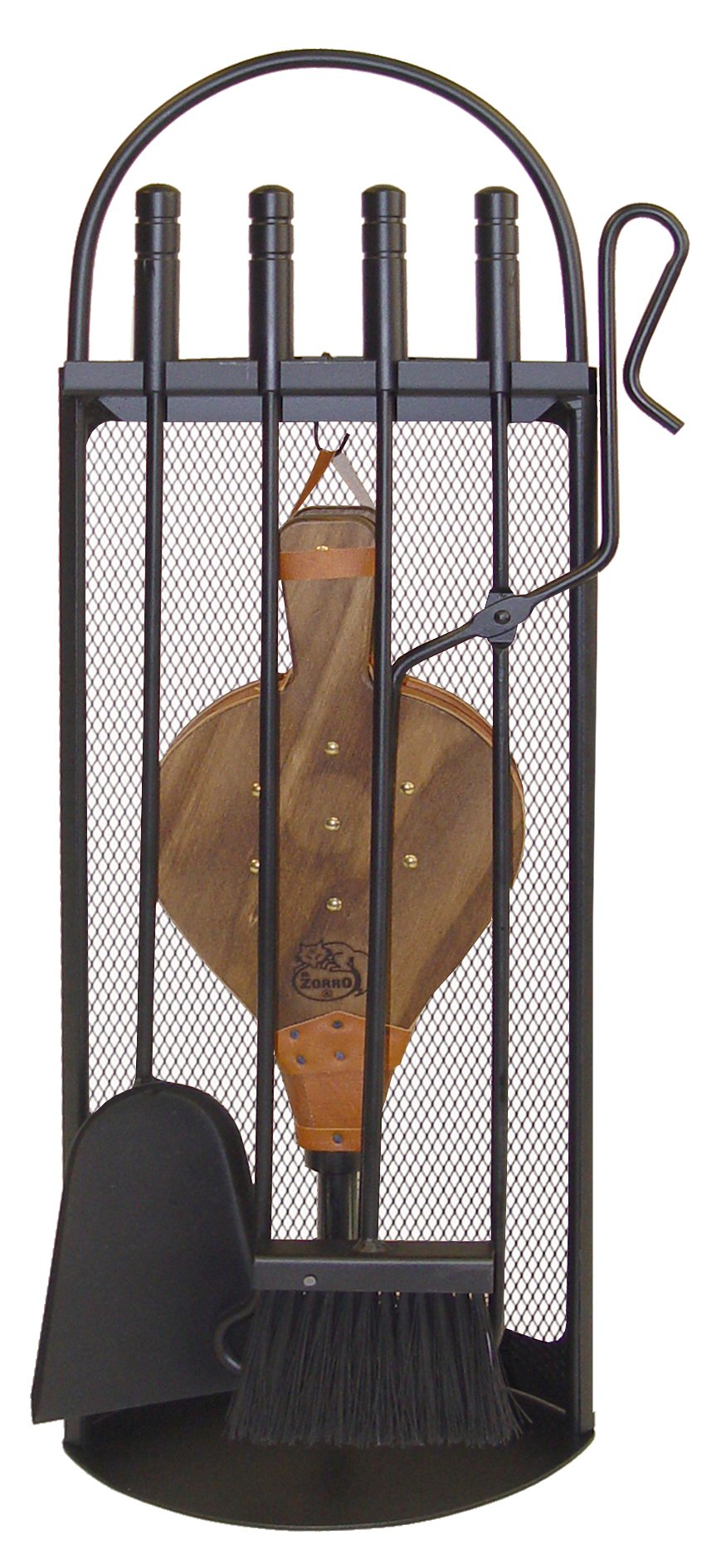 Imex El Zorro 10047 - Fireplace Set, Arch Mesh (Bellows, 68 x 23 x 14 cm), Tools Colour Black