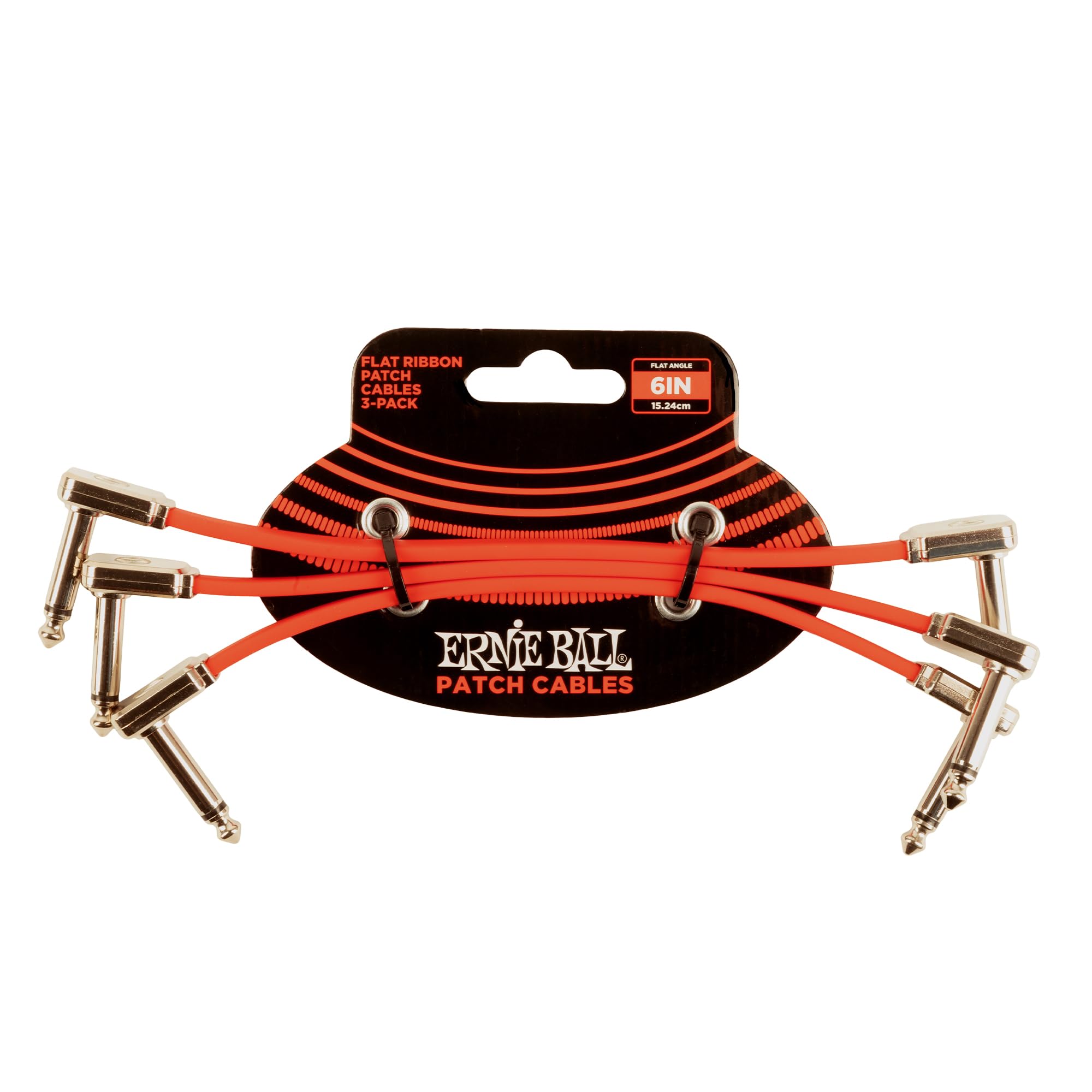Ernie Ball 6” Flat Ribbon Patch Cable 3-Pack - Red
