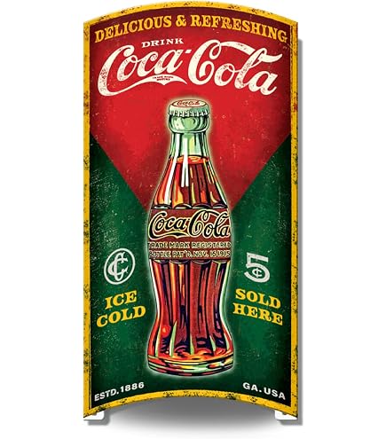 Amazon.com: Coca Cola Tin Metal Sign : 1910 Weathered Logo, 16x9
