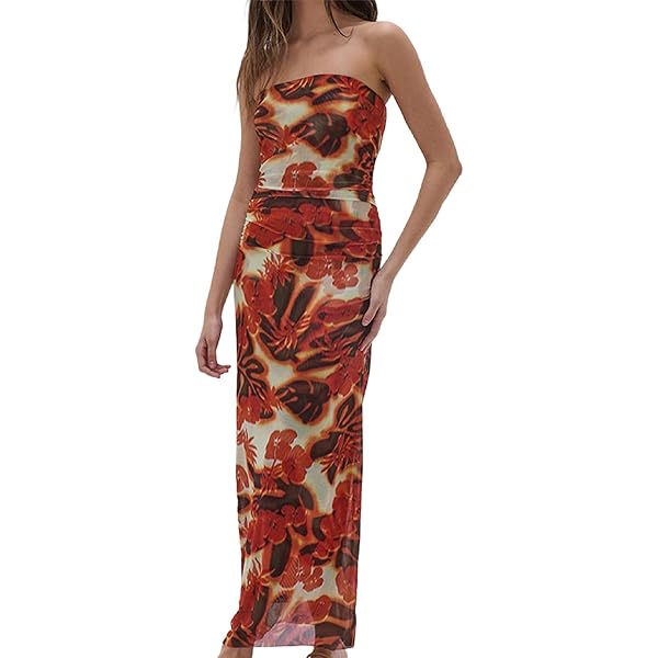chinese dress ladies Floral Long Angie Dress With Keyhole, S – A Bit Less Tack main image 1