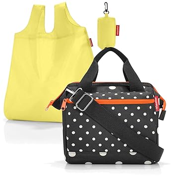 reisenthel Allrounder Cross Umhängetasche 24cm + GRATIS Mini Maxi Shopper Pocket Citrus (Mixed dots)