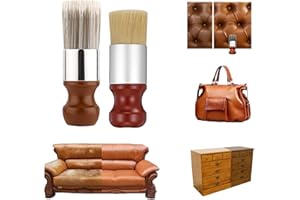 GRTWEEL 2pcs Salve Brush for Furniture, Wood Furniture Brush Repair Durable Salve Brush for Leather 2025 New Leather Furniture Salve Brush Set for Furniture Car Seats Jackets Shoes