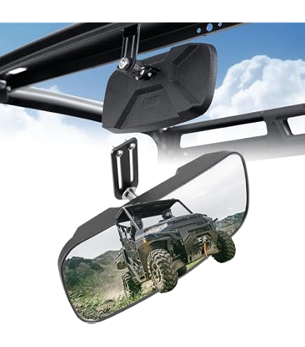 Pair Of Black UTV Rear View Mirrors – Fits 2" OD Bars – For Polaris RZR, Can-Am Commander, Etc.