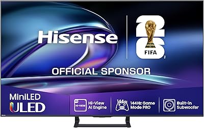 Hisense 55E89Q Fernseher, 55 Zoll (139cm), 4K ULED Mini LED, Smart TV, 144Hz Game Mode PRO, Hi-View AI Engine, AI Smoothmotion, Built-in Subwoofer, Dolby Vision.Atmos, Filmmaker Mode, Hi-Concerto