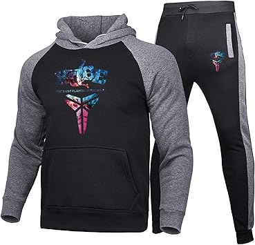 Amazon Co Jp ブライアントトラックスーツバスケットボールフード付きプルオーバースウェット秋 冬ファッションスポーツセットロングスリーブトップポケット パンツ2個セット スポーツ アウトドア