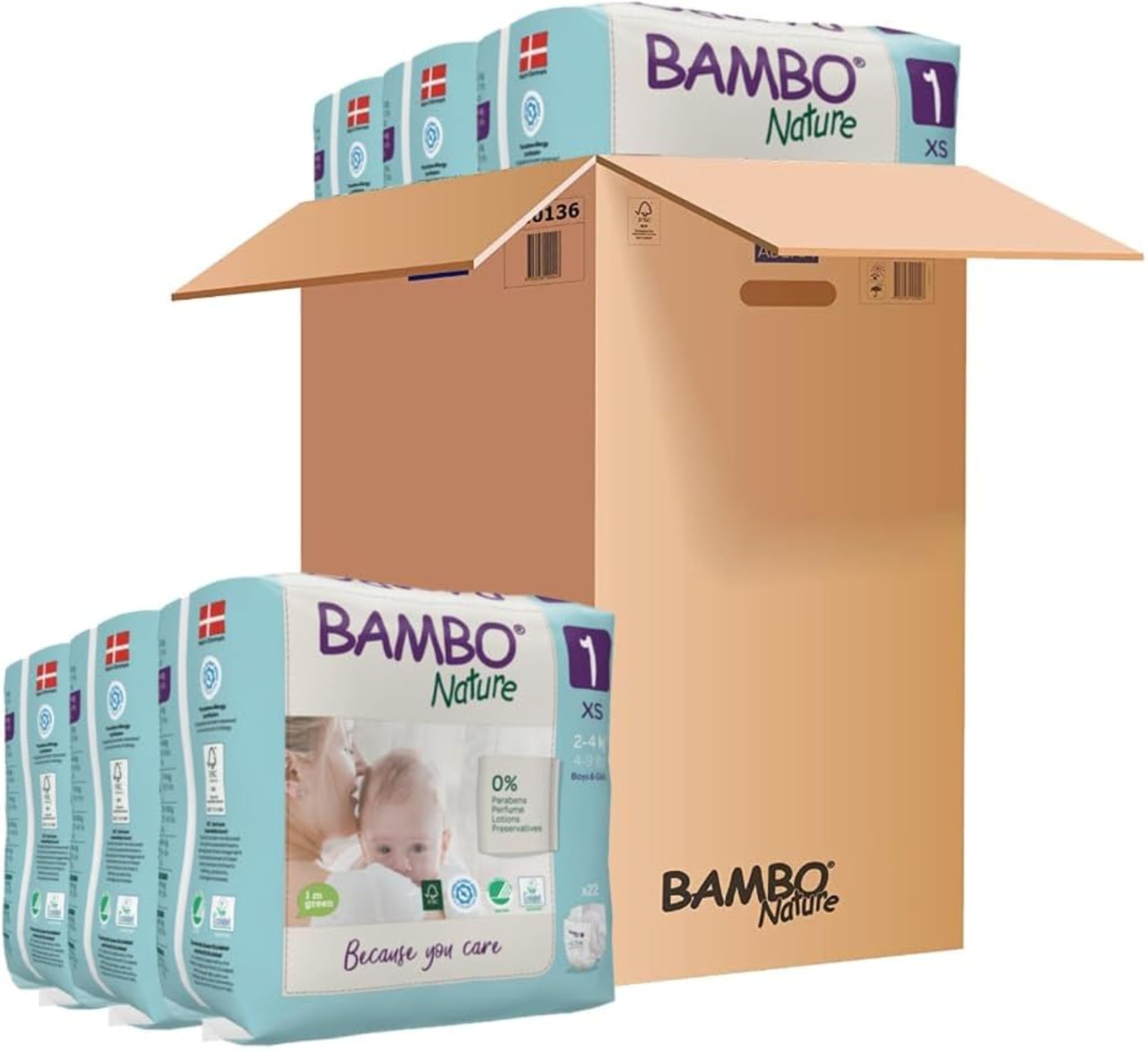 Bambo Nature - Premium Eco Nappies Size 1 (2-4kg)