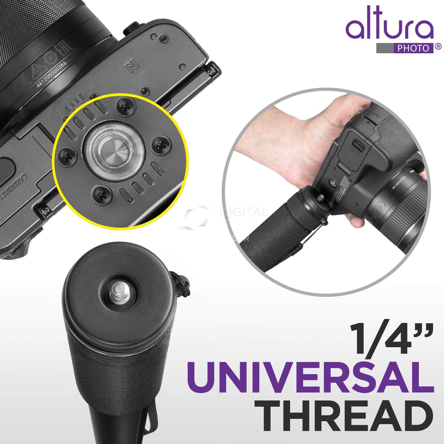 Altura Photo 62-Inch Camera Monopod - Ultra Portable, Heavy Duty Design for Canon, Nikon, Sony Mirrorless & DSLR Cameras : Camera & Photo