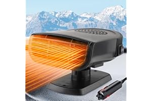 URBURB Car Heater Portable Car Heater : That Plugs into Cigarette Lighter 2 in 1 Fast Heating Defrost Defoggerfor Jeeps SUV 150W 12V(Black)