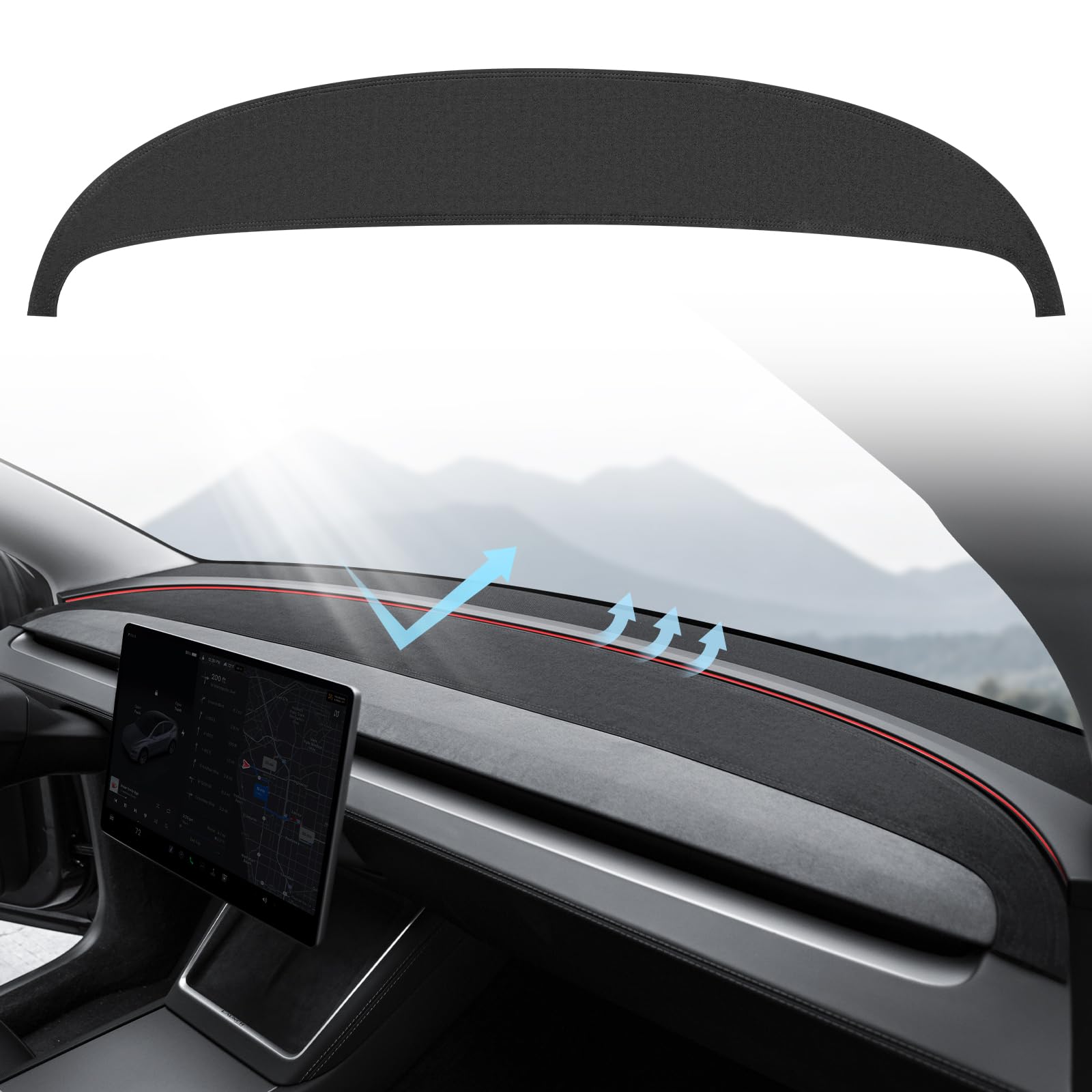 Photo 1 of KUNIST for Tesla Model Y Juniper Dashboard Cover,[Anti-Glare and Dustproof] Suede Dashboard Pad Dash Mat Compatible with New Tesla 2025-2026 New Model Y Juniper Accessories