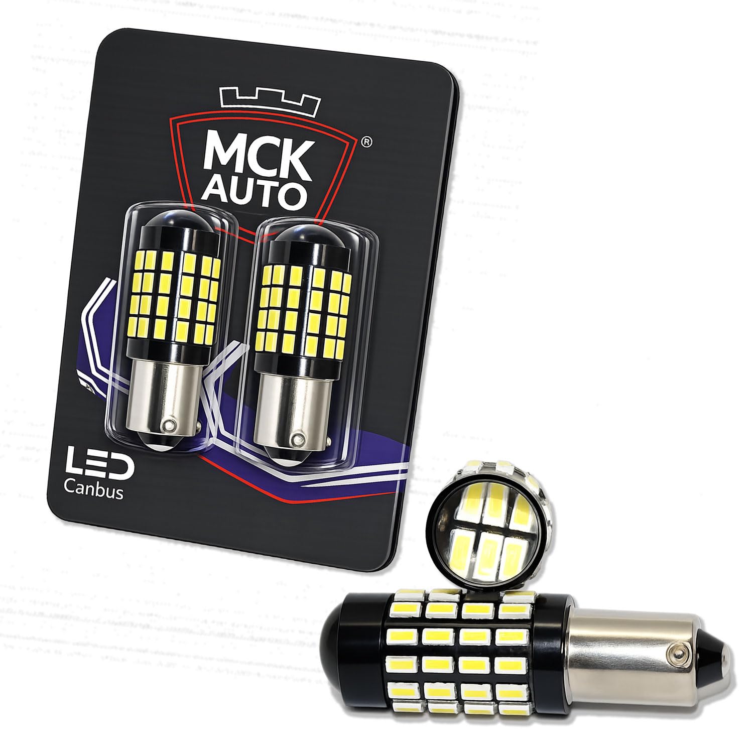 MCK Auto – H6W 54SMD BAX9S LED Canbus Bulbs Sidelight White Very Bright and Without Errors Compatible with F30 F31 F34 - EB3R2 – 2 Bulbs - Transform Your Ride