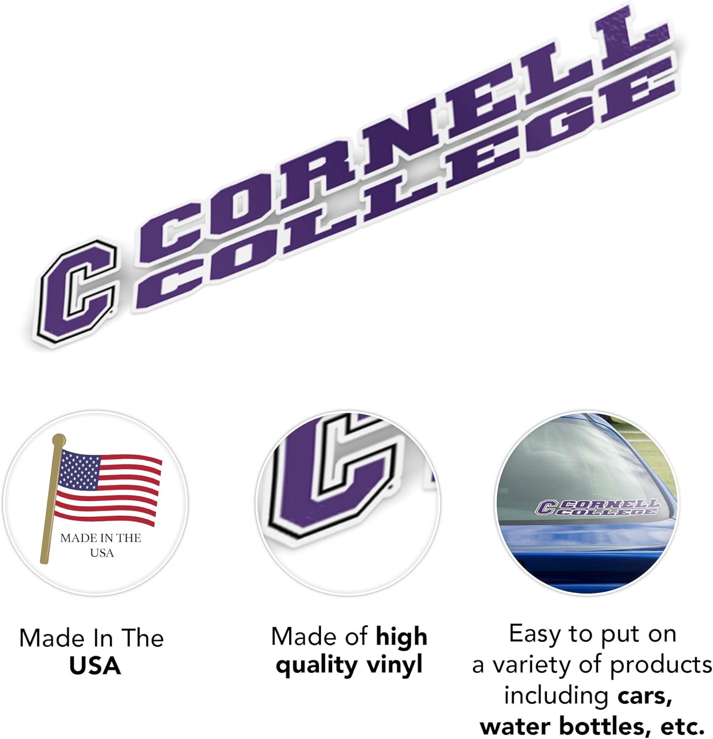 Cornell College Rams NCAA Name Logo Vinyl Decal Laptop Water Bottle Car