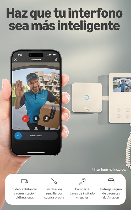 Intercom Video (última generación) | Haz que tu interfono sea más inteligente | Transmisión de vídeo, llaves virtuales y acceso a distancia | Instalación por cuenta propia