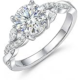 GEHN Moissanite Engagement Ring Sterling Silver Celtic Wedding Band Moissanite Promise Ring Engagement Jewelry for Women